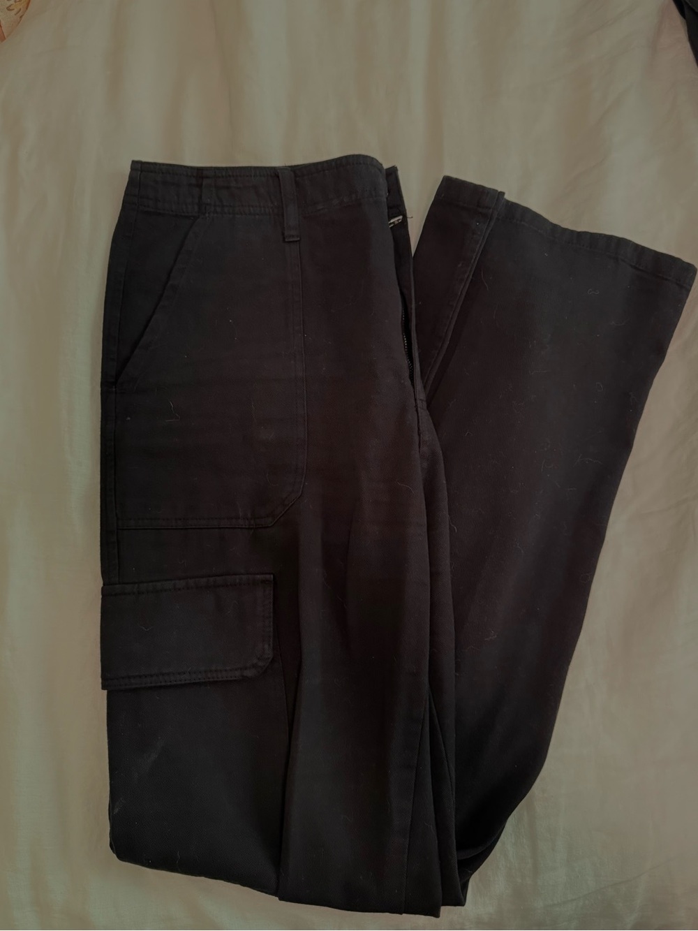 Zara Black Women's Cargo Pants with Flap Pocket